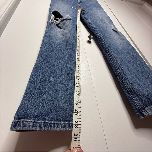 Reformation - Distressed Blue high rise bootcut jeans - color paloma- 29 - Picture 8 of 10